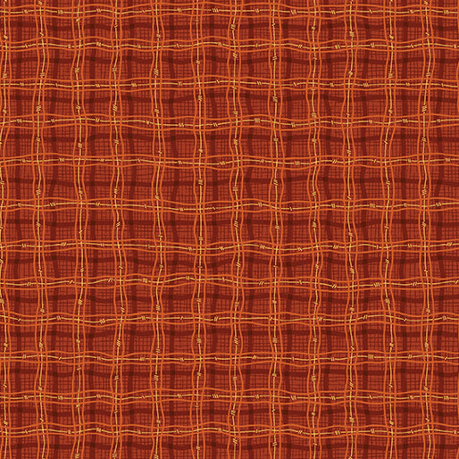 Benartex Fabric - Rambling Plaid Pumpkin (Autumn Breeze)
