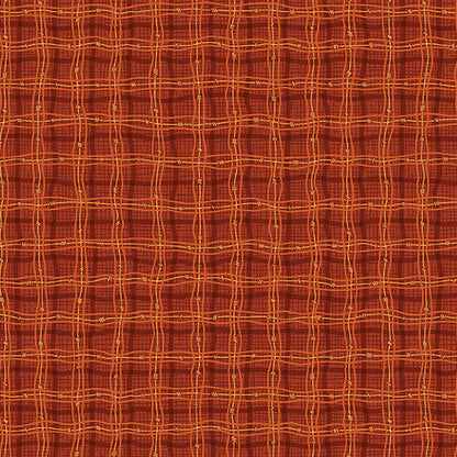 Benartex Fabric - Rambling Plaid Pumpkin (Autumn Breeze)