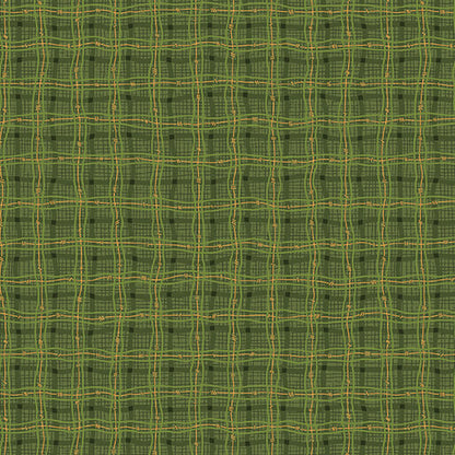 Benartex Fabric - Rambling Plaid Green (Autumn Breeze)