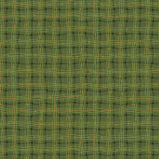 Benartex Fabric - Rambling Plaid Green (Autumn Breeze)