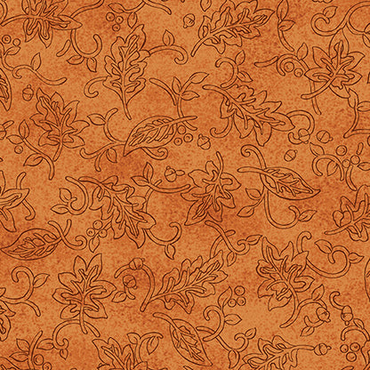Benartex Fabric - Drifting Silhouette Pumpkin (Autumn Breeze)