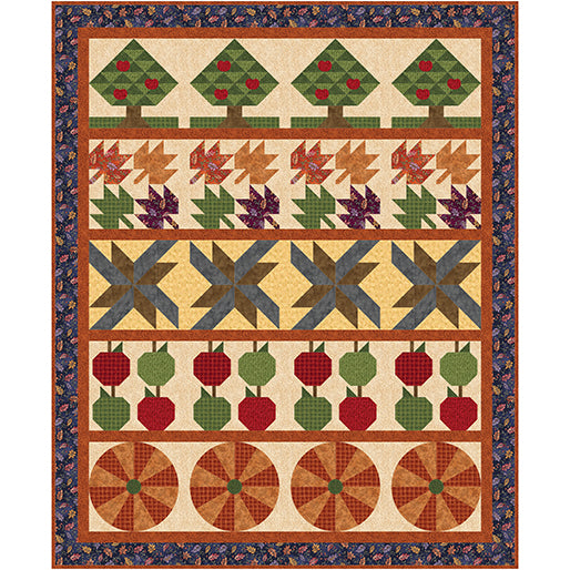 Benartex Fabric - Dancing Leaves Pumpkin (Autumn Breeze)