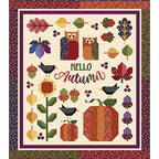 Benartex Fabric - Dancing Leaves Navy (Autumn Breeze)