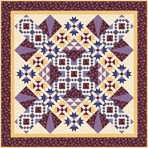 Benartex Fabric - Dancing Leaves Plum (Autumn Breeze)