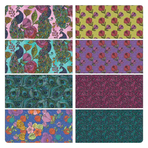 Benartex - Pebble Mosaic Fuchsia (Alluring Peacock) 16362-25