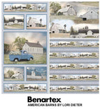Benartex Fabric - American Barn Stripe Grey/Multi (American Barns)