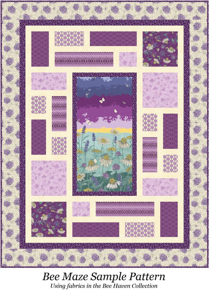 Benartex Fabric - Honeycomb Plum (Bee Haven)