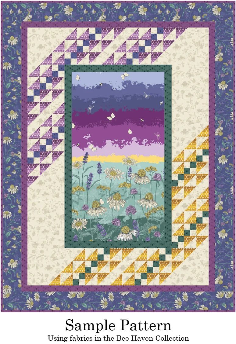 Benartex Fabric - Meadow Toss Plum (Bee Haven)