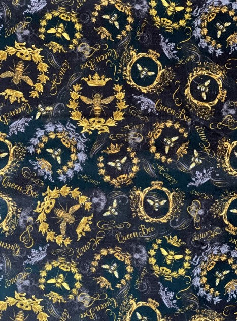 Timeless Treasures Queen Bee Golden Crests