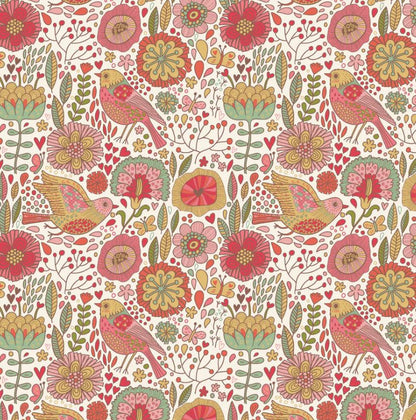 Benartex Fabric - Bird Watching Rose (Bird Song)