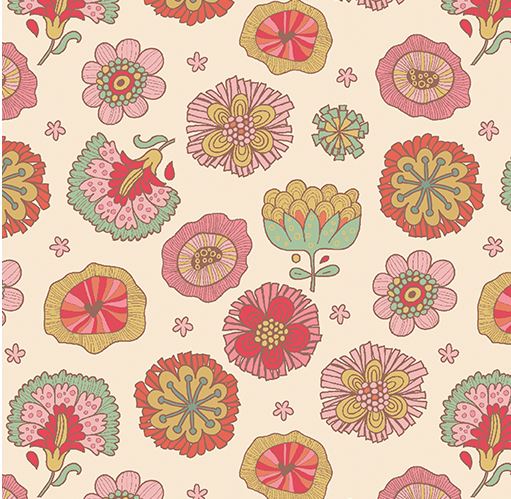 Benartex Fabric - Happy Flower Rose (Bird Song)