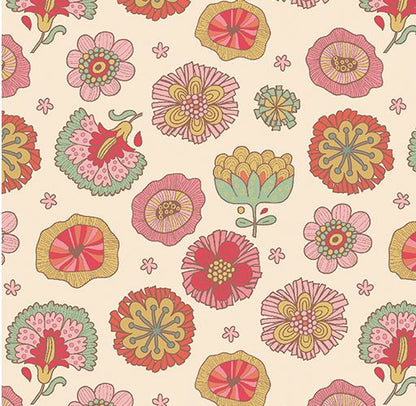 Benartex Fabric - Happy Flower Rose (Bird Song)