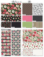 Northcott Fabric - Mini Peony Black (Bloom)