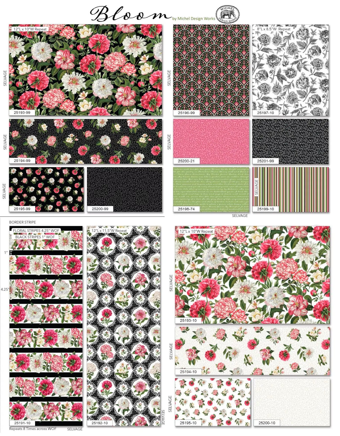 Northcott Fabric - Bloom Scroll Pink (Bloom)