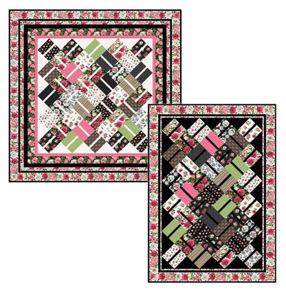 Northcott Fabric - Large Peony Black (Bloom)