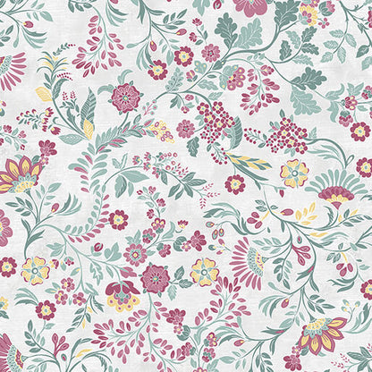 Benartex Fabric - Chalk Paint Floral Rose (Chalk Barn)