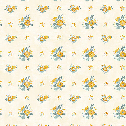 Benartex - Chalk Paint Small Floral Lt Teal (Chalk Barn) 16319-04