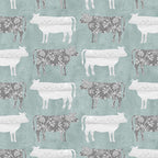 Benartex - Calico Cows Medium Teal (Chalk Barn) 16320-83