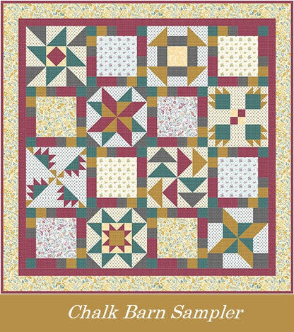 Benartex Fabric - Chalk Block Print Red (Chalk Barn)