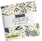 Fabric swatch with geometric pattern and 'Moda Fabrics' branding. Sewing Bee Studio.