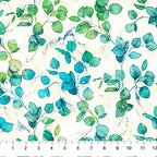 Northcott - Open Leaves White Multi (Morning Light) 25285-10