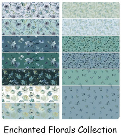Benartex Fabric - Enchanted Leaves in Midnight (Enchanted Florals)