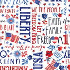 Benartex - Words of Glory White (Faith, Family, Freedom) 14829-09
