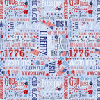Benartex - Words of Glory Blue (Faith, Family, Freedom) 14829-54