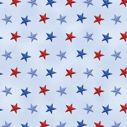 Benartex - Stars of Freedom Light Blue (Faith, Family, Freedom) 14830-05
