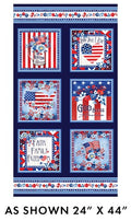 Benartex - Patriotic Boxes Navy Panel (Faith, Family, Freedom) 14834-57