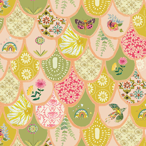 Benartex Fabric - Bargello Peach/Multi (Follow Your Joy)