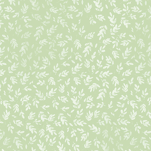 Benartex Fabric - Leafy Sprig Light Sage (Follow Your Joy)