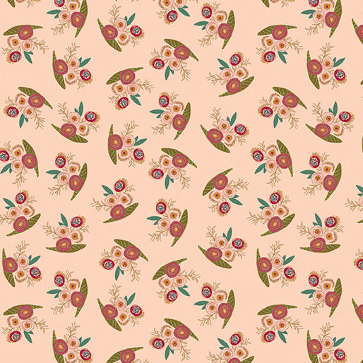 Benartex Fabric - Tossed Roses Medium Peach (Follow Your Joy)