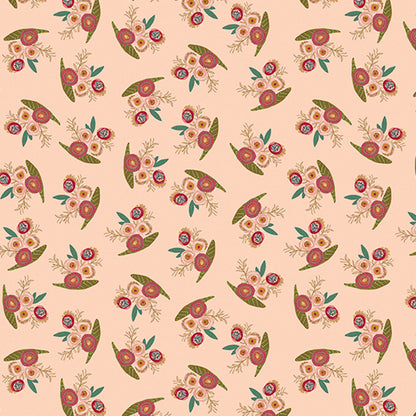 Benartex Fabric - Tossed Roses Medium Peach (Follow Your Joy)
