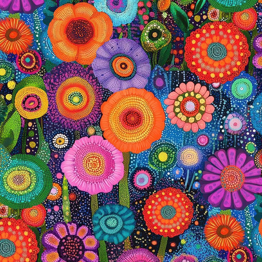 Timeless Treasures - Bright Floral Multi (Jubilant) FL-CD4426