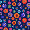 Timeless Treasures - Tossed Floral Medallions Navy (Jubilant) FL-CD4438