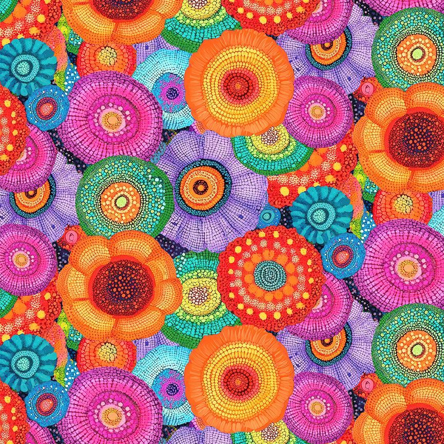 Timeless Treasures - Multi Floral in Multi (Jubilant) FL-CD4431
