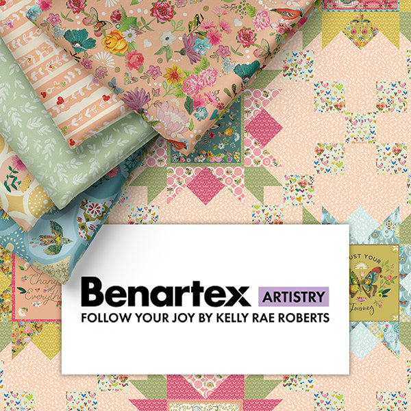 Benartex Fabric - Joyful Stripe Rose (Follow Your Joy)