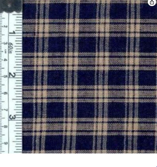 Rustic Woven - Navy & Natural Plaid