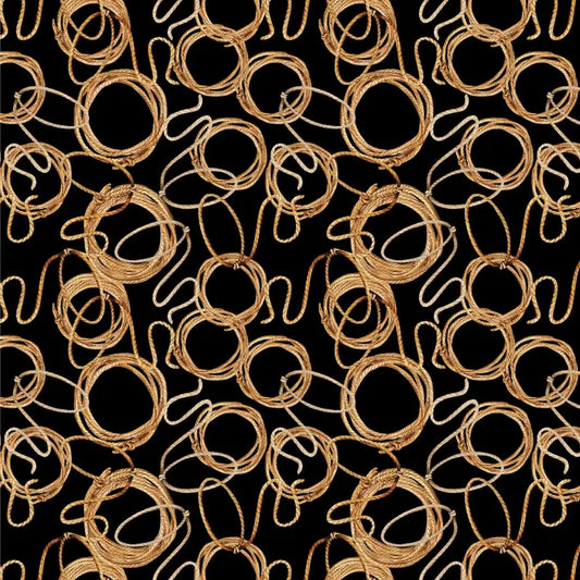 Benartex Fabric - Lasso Allover Black (Gone Country)