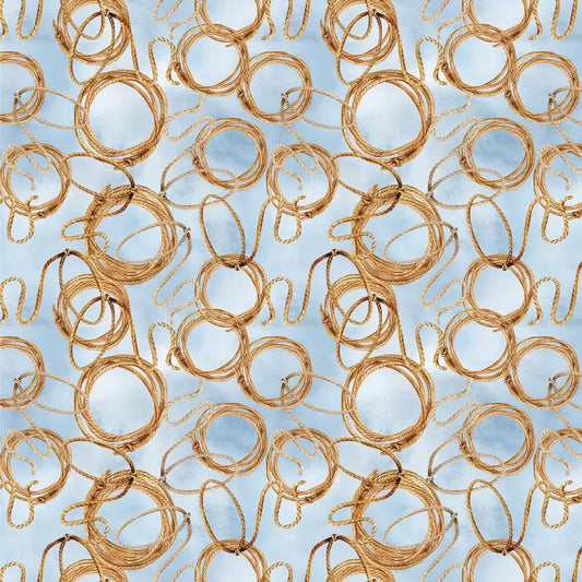 Benartex Fabric - Lasso Allover Blue (Gone Country)