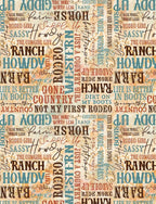 Benartex Fabric - Gone Country Words Multi (Gone Country)