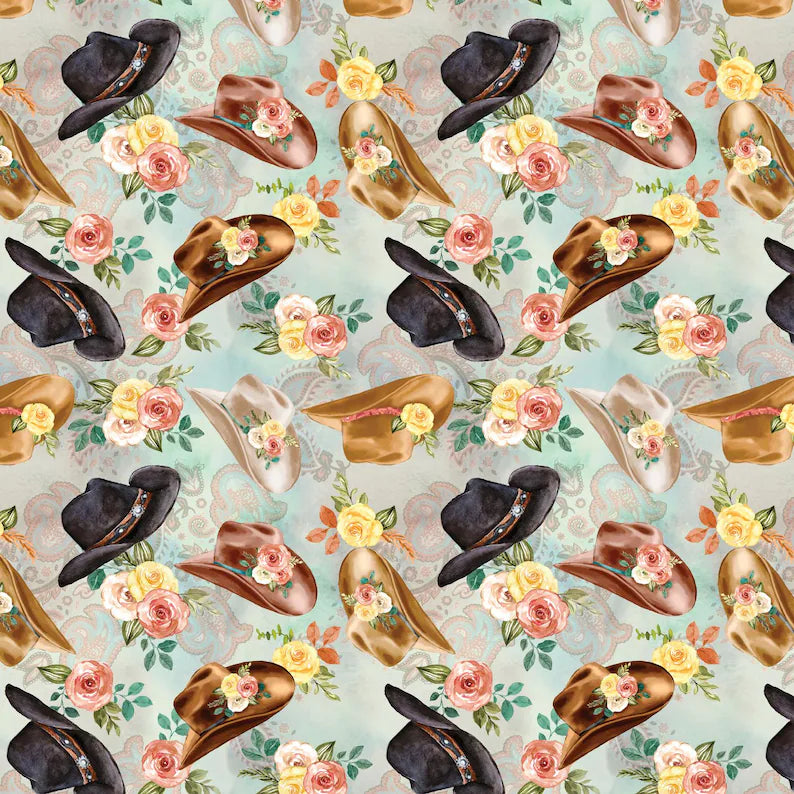 Benartex Fabric - Gone Country Hats (Gone Country)