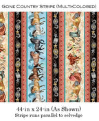 Benartex Fabric - Gone Country Stripe Multi (Gone Country)
