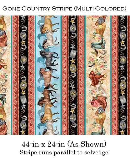 Benartex Fabric - Gone Country Stripe Multi (Gone Country)