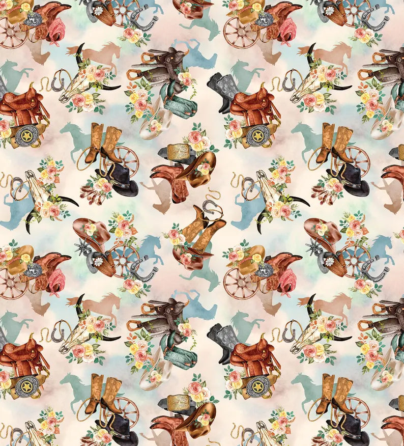 Benartex Fabric - Western Motifs Multi (Gone Country)