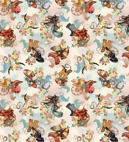Benartex Fabric - Western Motifs Multi (Gone Country)