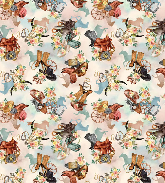 Benartex Fabric - Western Motifs Multi (Gone Country)