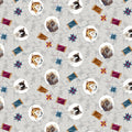 Henry Glass - Quilted Kitties Cat Medallions in Gray