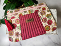 Quilted Zipper Bag - Pink Center